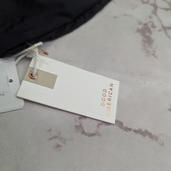 Good American Swim Top Women Black Better Band Bandeau Strapless - Picture 9 of 9